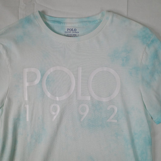 Polo Ralph Lauren 1992 Stadium Tie Die Baby Blue T-Shirt Mens Small Slim Fit NWT