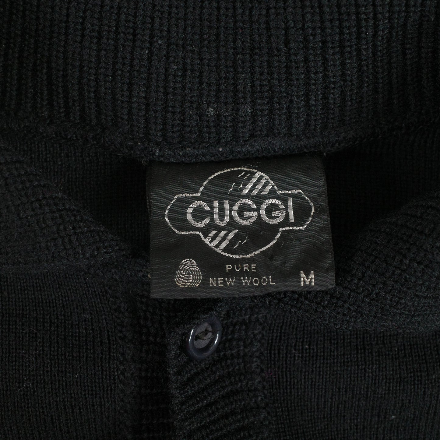 Vintage Coogi 80's Black Wool Cuggi Quarter Button Sweater Black Mens Medium