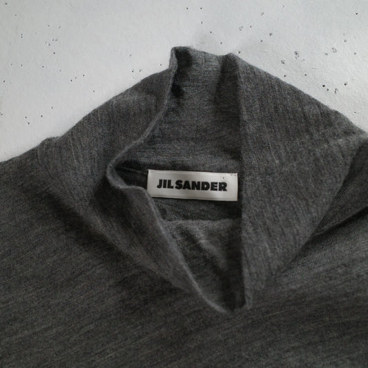 Jil Sander Mock Neck Grey Turtleneck Sweater Jumper Size 42