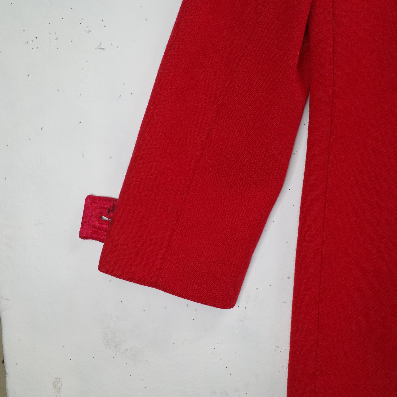 Pendleton Double Breasted 1970's Pea Long Wool Red Coat Women's 8 USA Made