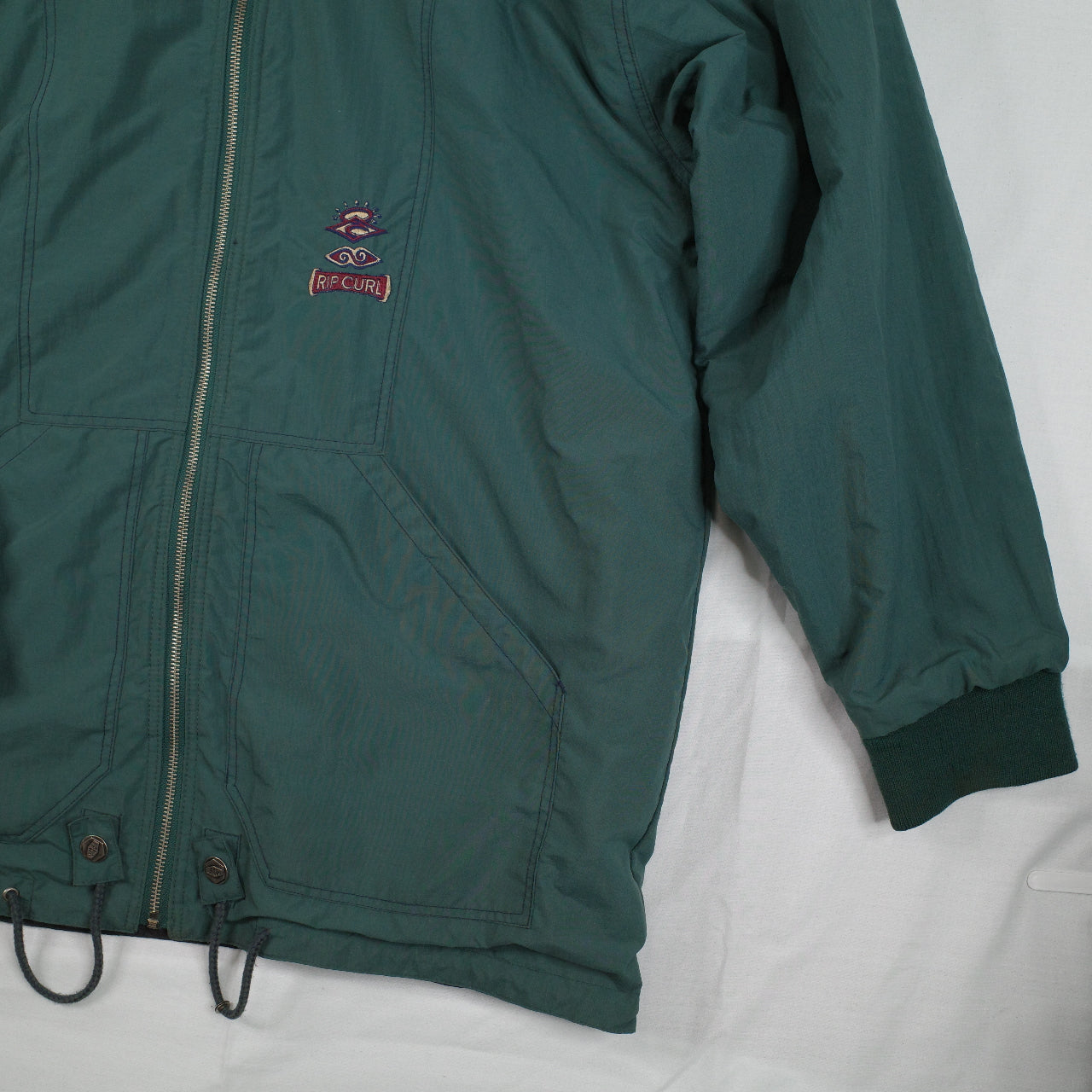 Vintage Ripcurl Green Navy 'The Search' Reversible Jacket 90's Size L Zip Up Jacket Mens Large