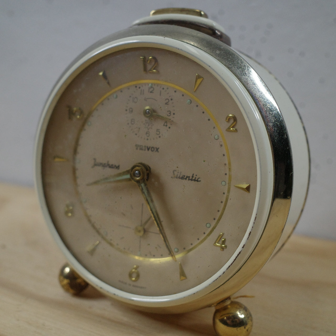 Vintage Junghans Trivox Silentic Silent-Tic Desk Alarm Clock German Made for parts