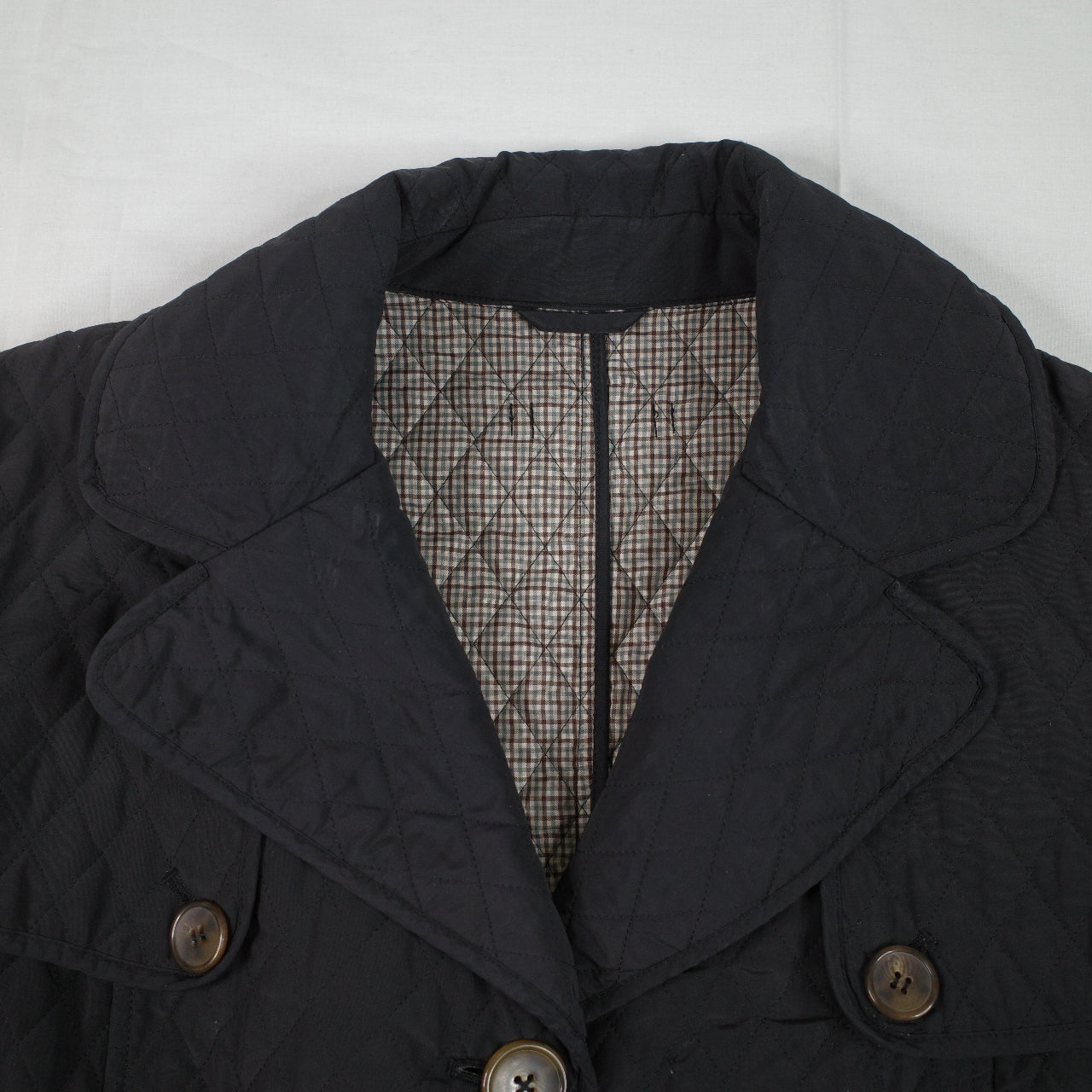 Max Mara Vintage Quilted Black Jacket Missing Buttoms Size 14