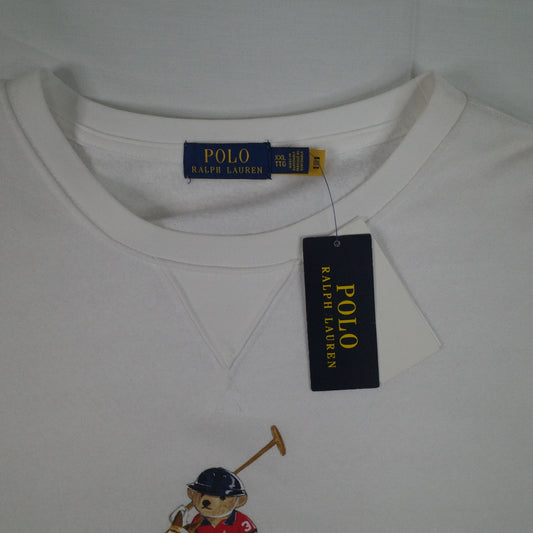 Polo Ralph Lauren Preppy Bear Polo Bear Pullover Sweatshirt White Mens XXL NWT