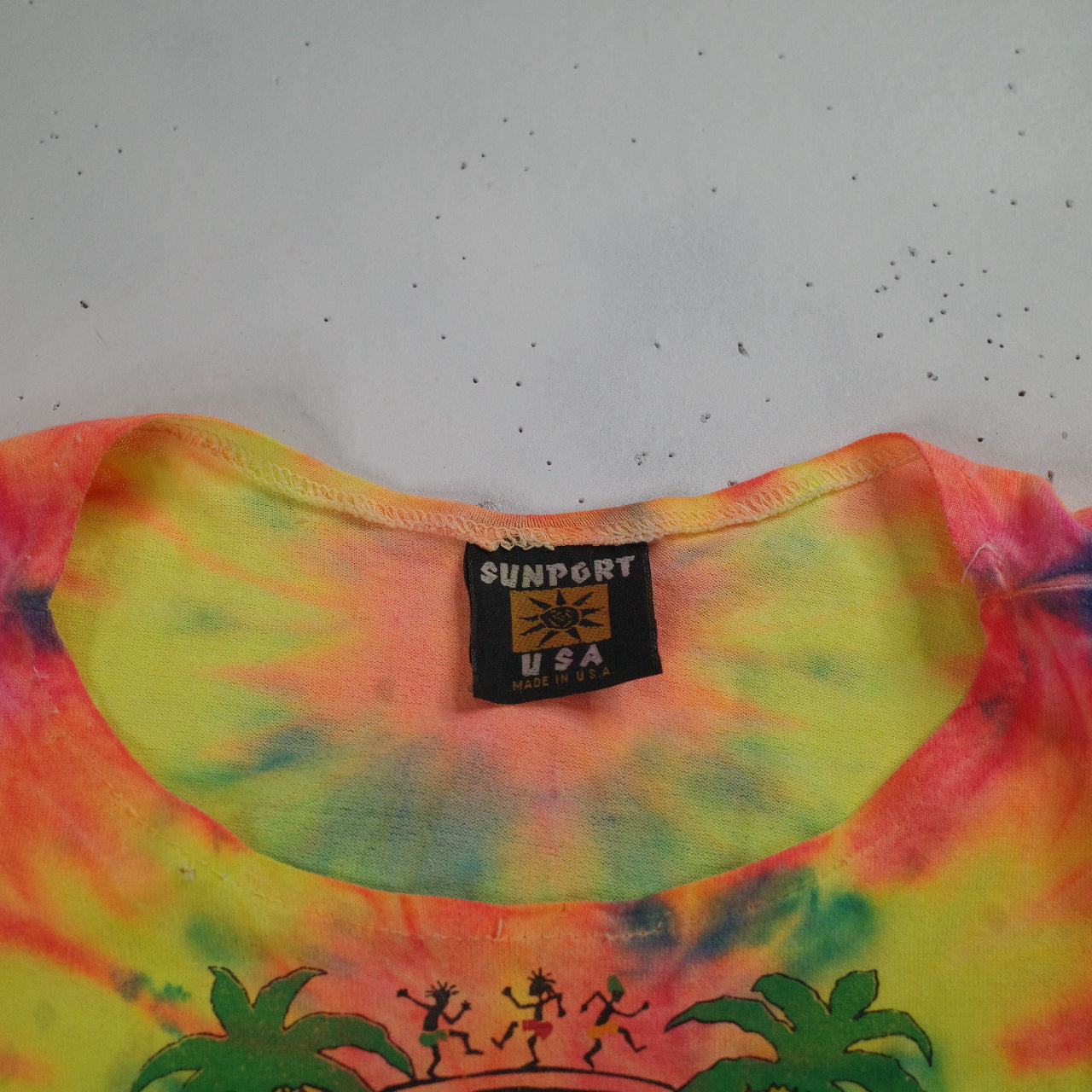 Hard Party Cafe Bahamas Vintage Rainbow Sunport USA MADE Rainbow One Size Singlet