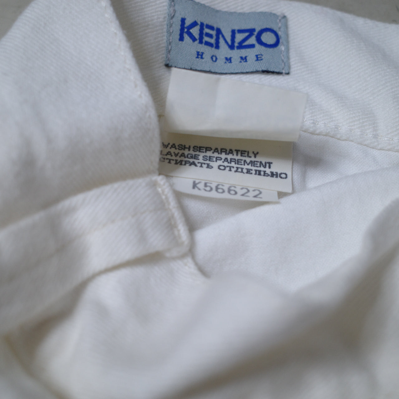 Kenzo Homme White Jeans Pants Made In Italy Waist 36 Length 34