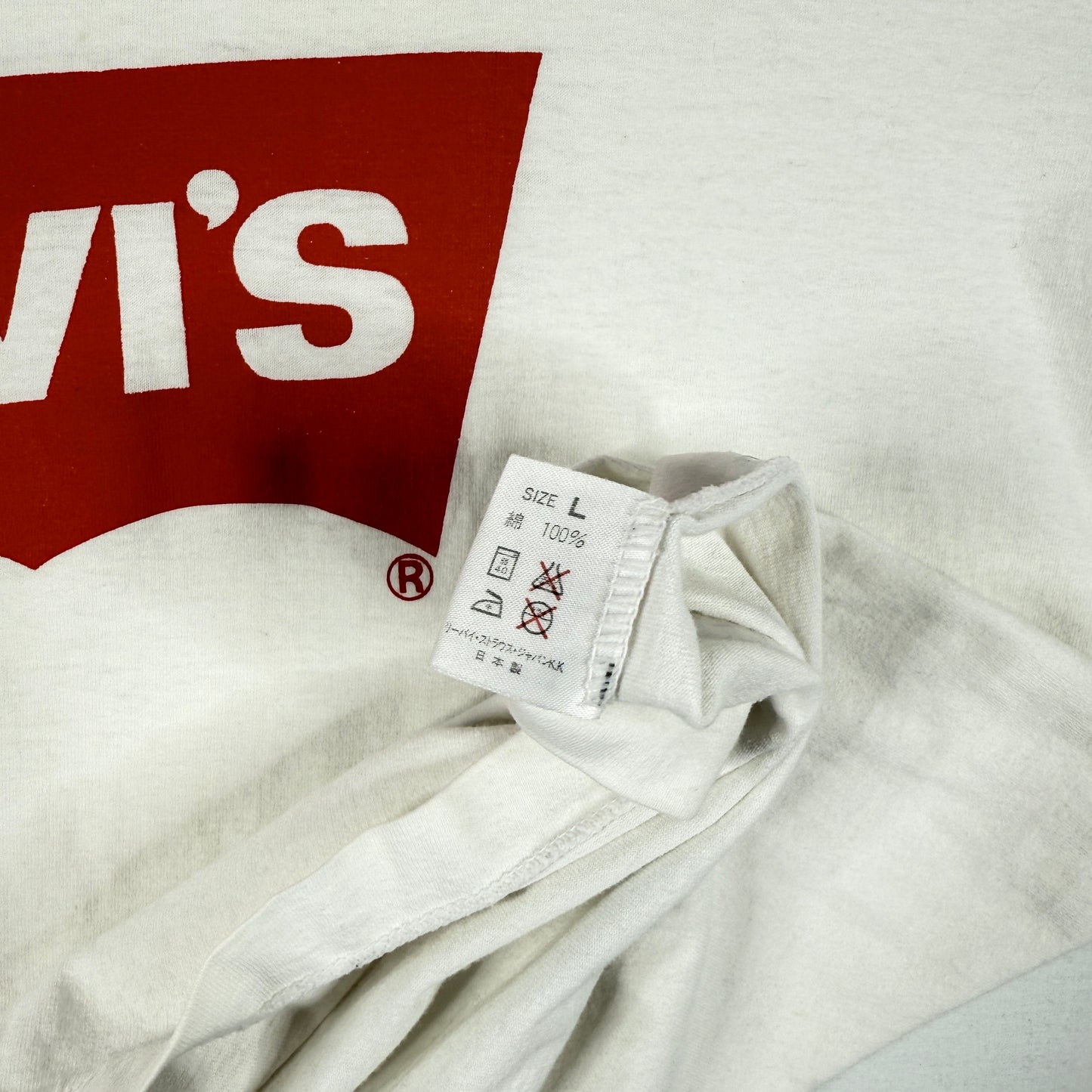 Vintage Levis Knitwear White T-Shirt Single Stitch Mens Large