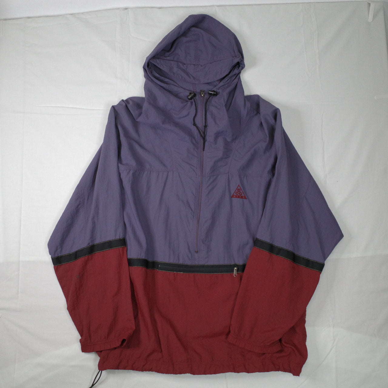 Vintage Nike ACG Purple Maroon Packable Windbreaker Jacket Mens Large FITS XL