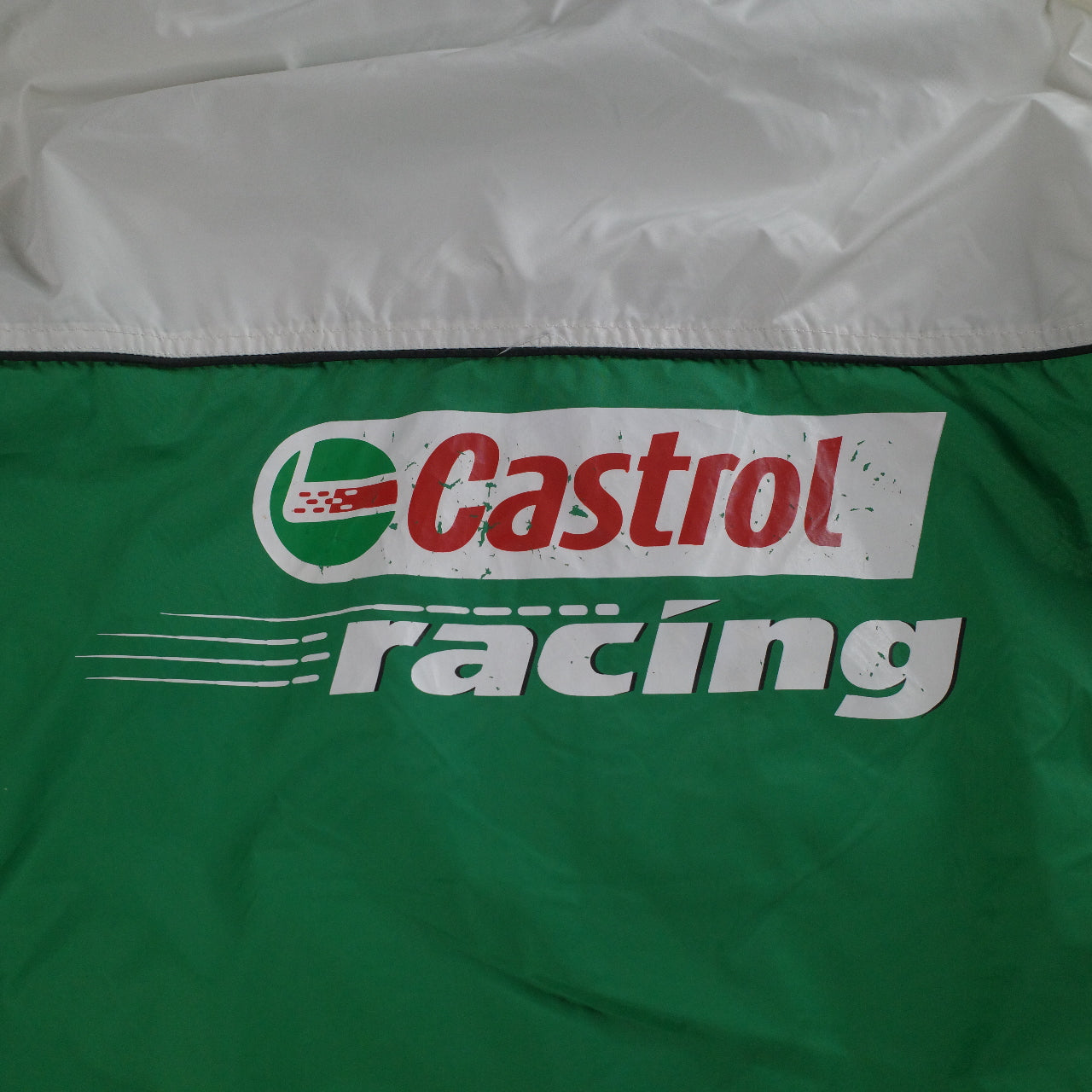Vintage Castrol Racing Jacket Full Zip Green White Mens XL