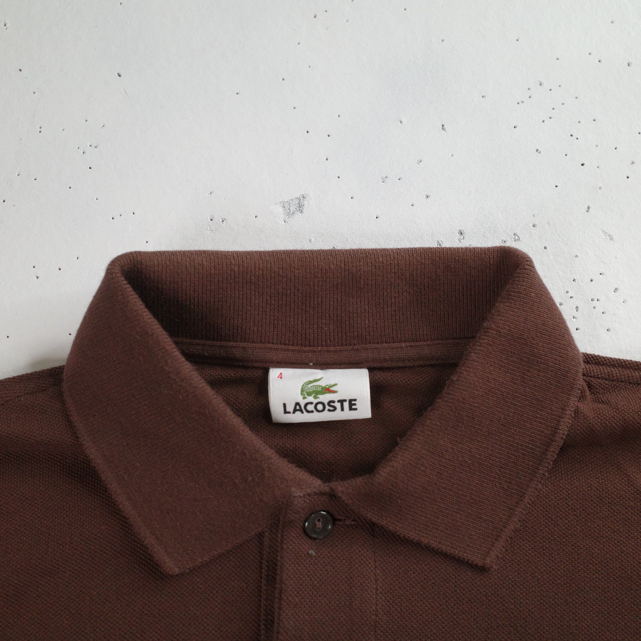Vintage Lacoste Polo Shirt Brown Short Sleeve Mens Size 4 Medium