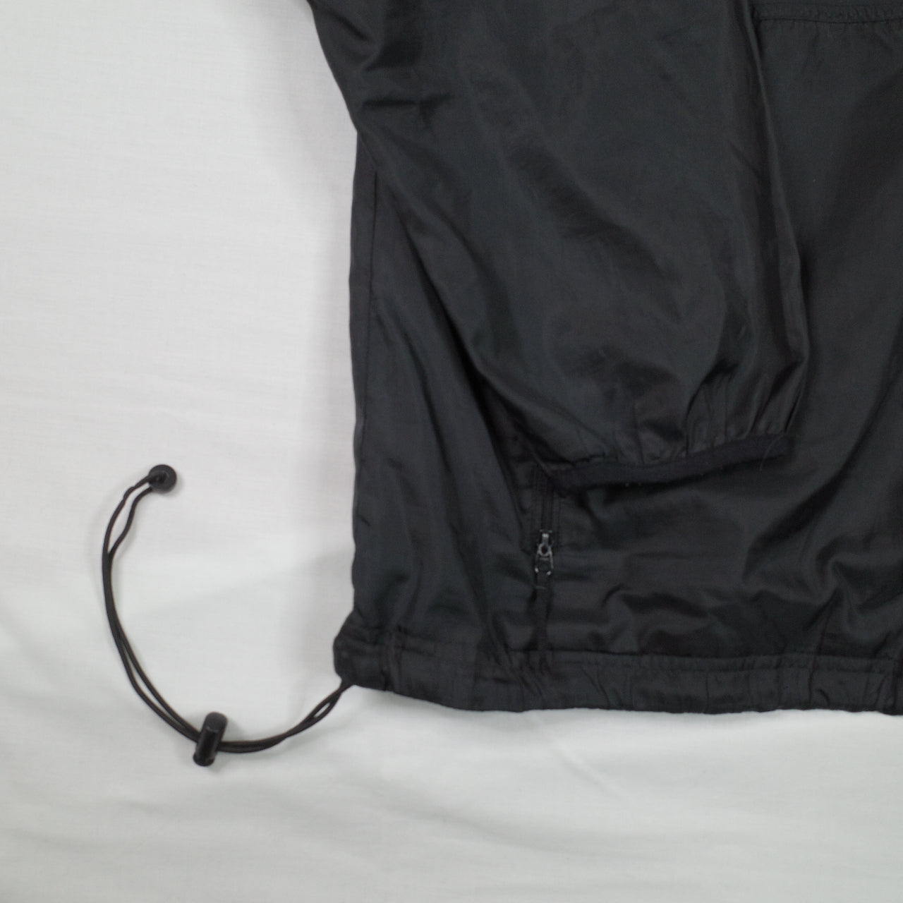 Vintage Nike Nylon Black Big Back Windbreaker Swoosh Coat Jacket Overcoat Mens Medium