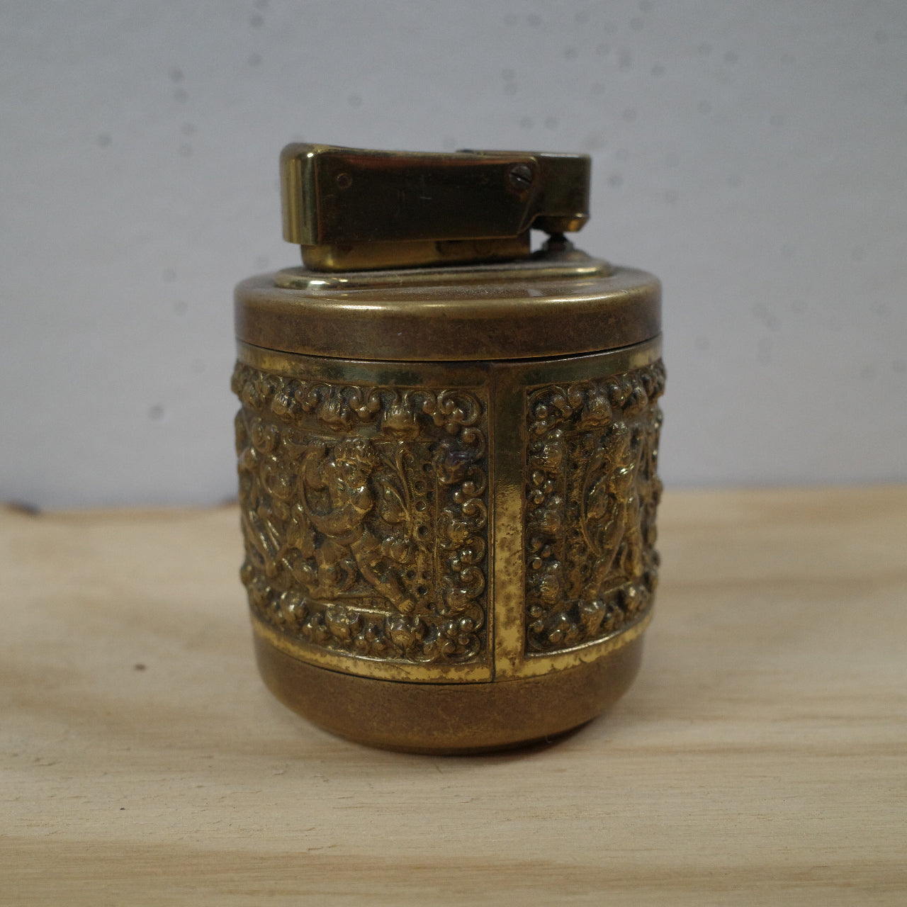 Erhard Table Lighter 1960's Cherub Brass Unrestored