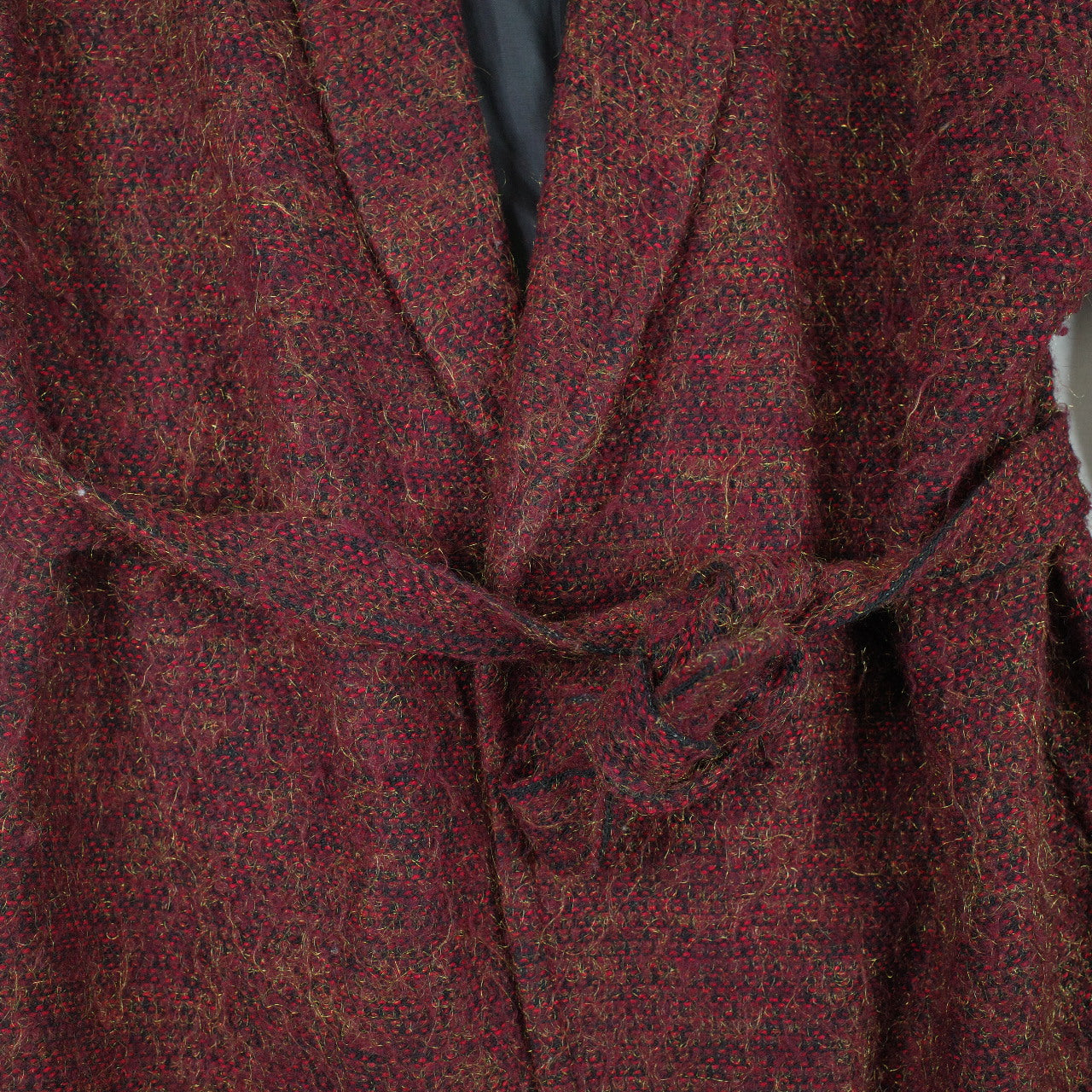 Vintage 70's Chambray Boule Red Glitter Wool Jacket Coat Sz 16 L Made in Great Britain VGC
