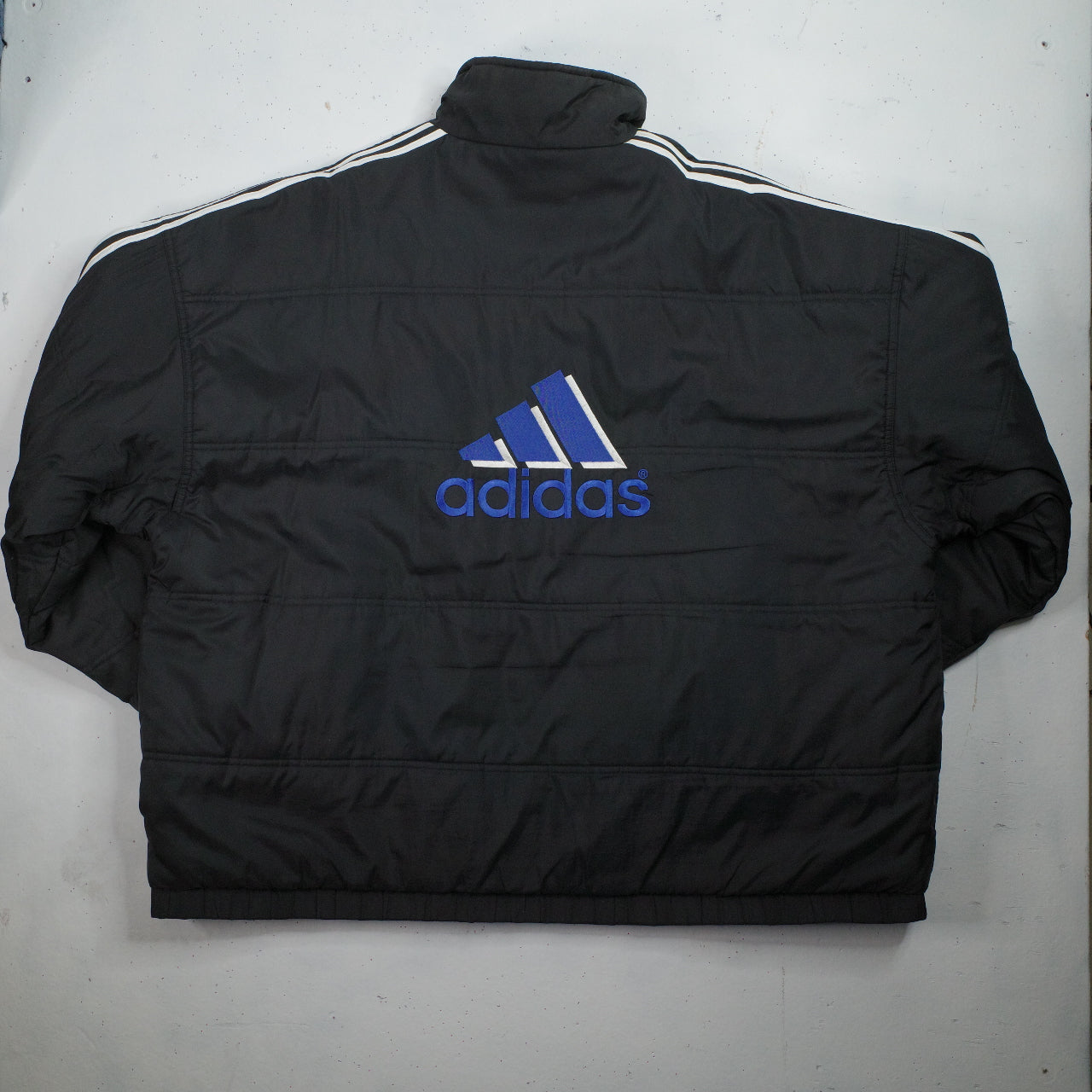 Vintage Adidas Puffer Jacket Size XL Blue Black Reversible 90s Y2K