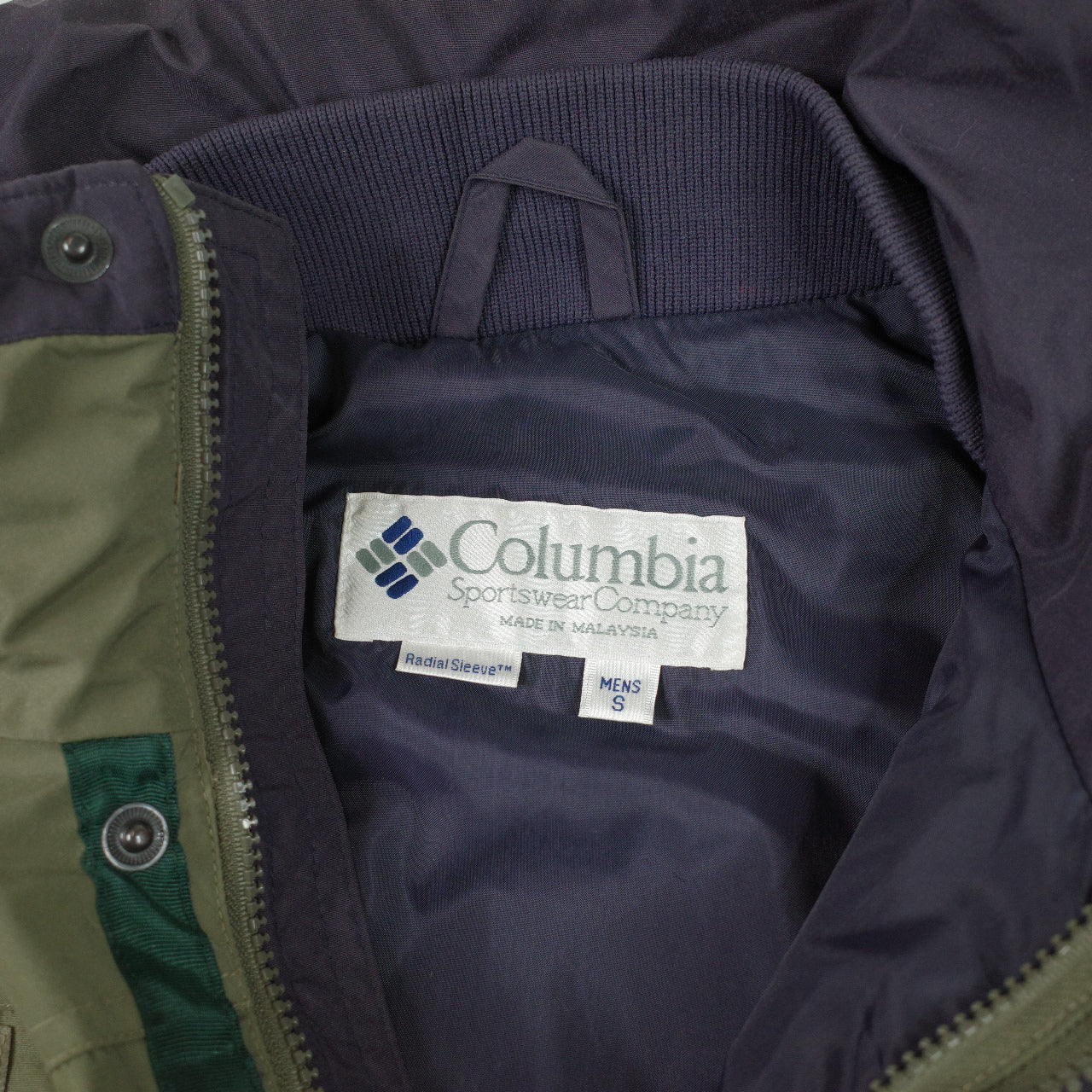 Columbia Bugaboo Olive Black Winter Jacket Radial Sleeve Mens Small Damaged Zip