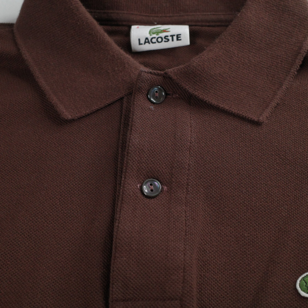 Vintage Lacoste Polo Shirt Brown Short Sleeve Mens Size 4 Medium