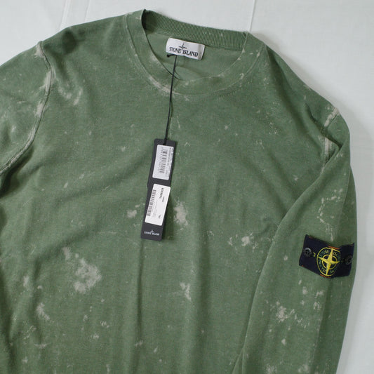 Stone Island OVD Acid Wash Green Thin Sweatshirt Crewneck XXL NWT