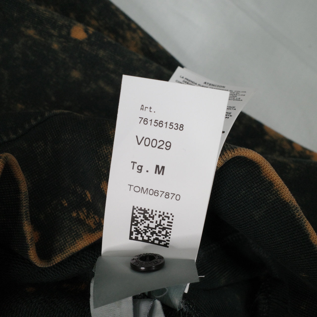 Stone Island OVD Acid Wash Black Sweatshirt Crewneck Mens Medium NWT