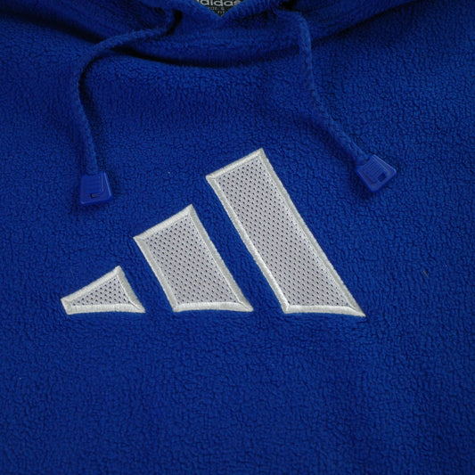 Vintage Adidas Trefoil Hoodie Fleece Vintage 1990s Mens Small Navy