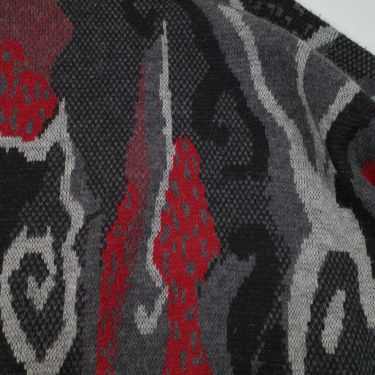 Roger David 1980's Cable Knit Red Grey Mens XL
