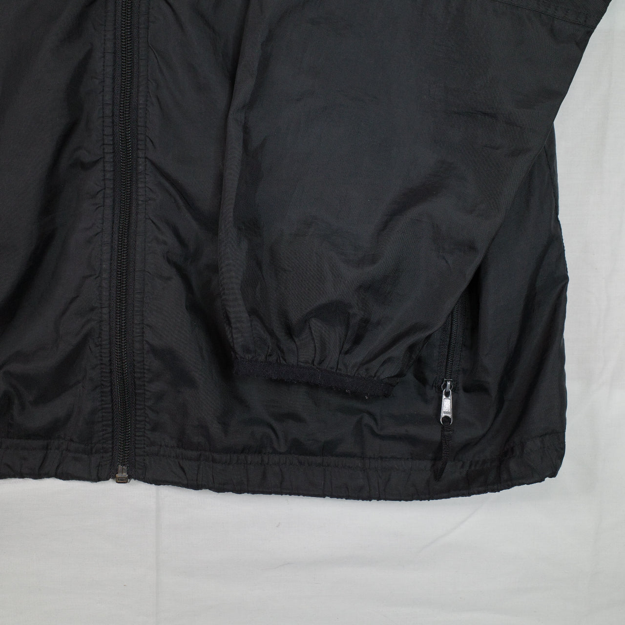 Vintage Nike Nylon Black Big Back Windbreaker Swoosh Coat Jacket Overcoat Mens Medium