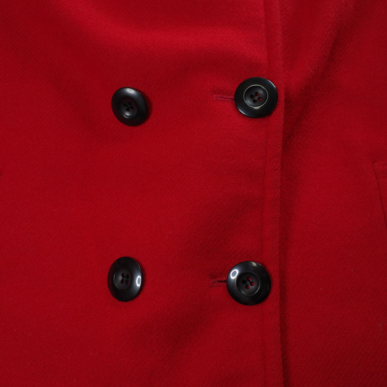 Pendleton Double Breasted 1970's Pea Long Wool Red Coat Women's 8 USA Made