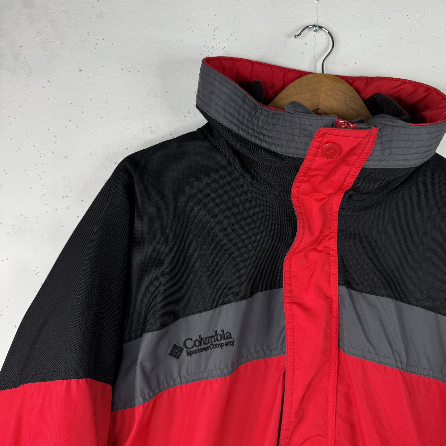 Vintage Columbia Bugaboo Three in One Jacket Red Nylon Mens XL Tall