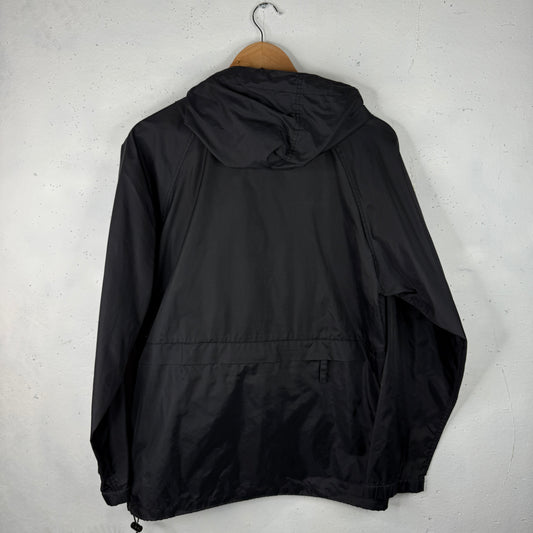 UNIQLO Nylon Hooded Jacket Packable 90s Black Solid Mens Medium