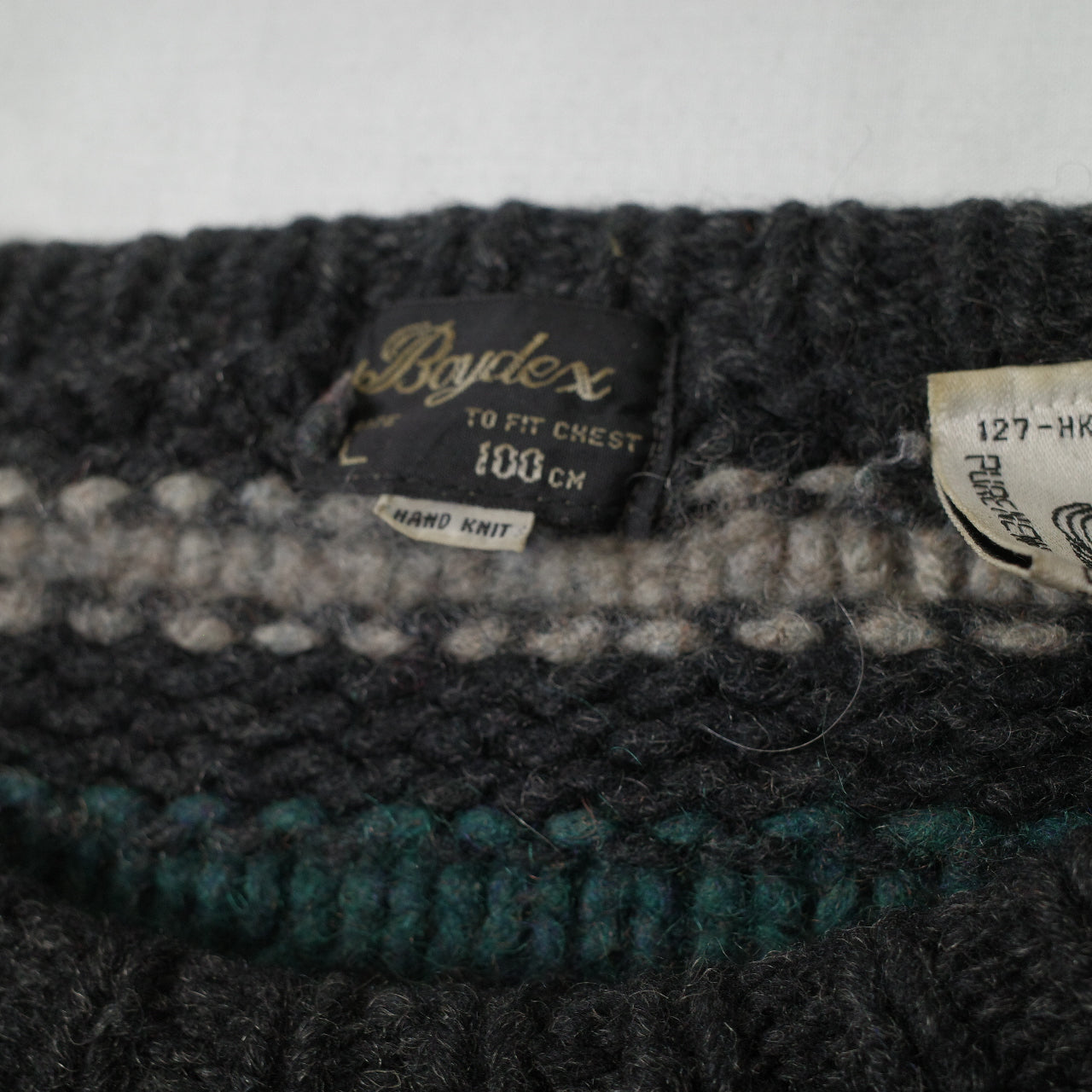 Coogi Style Boytex Pure Wool 90's Hand Made Knit Fleece Sweater Mens Large