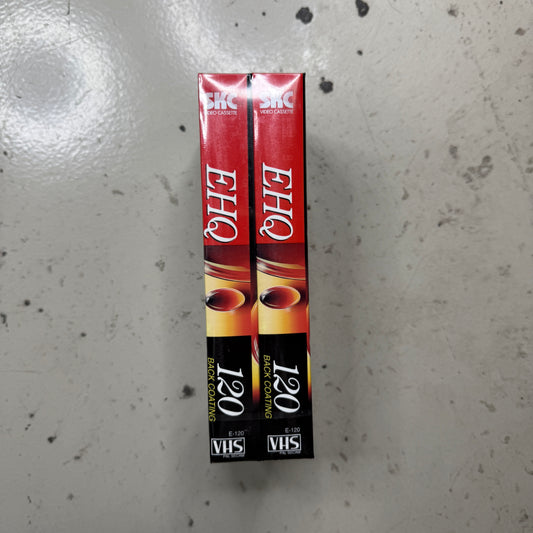 SKC VHS Tape EHQ 120 Back Coating Brand NEW SEALED Video Cassette Tape 2 Pack