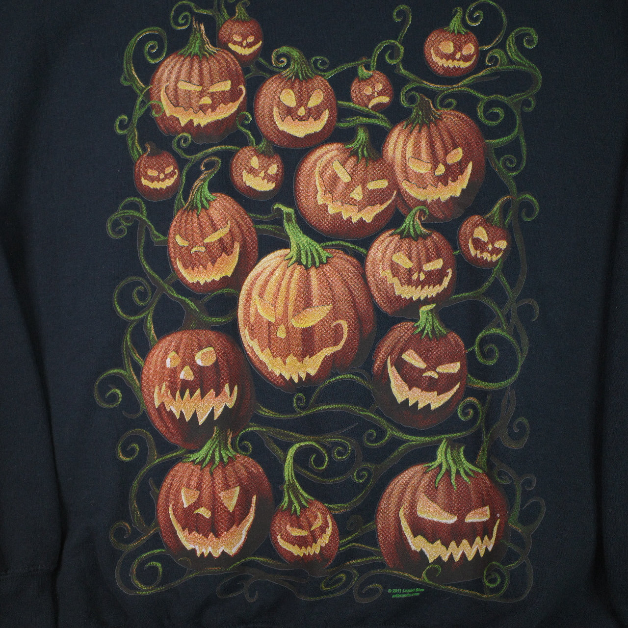 Halloween Spooky Pumpkin Graphic Print Crewneck Sweater Mens Medium