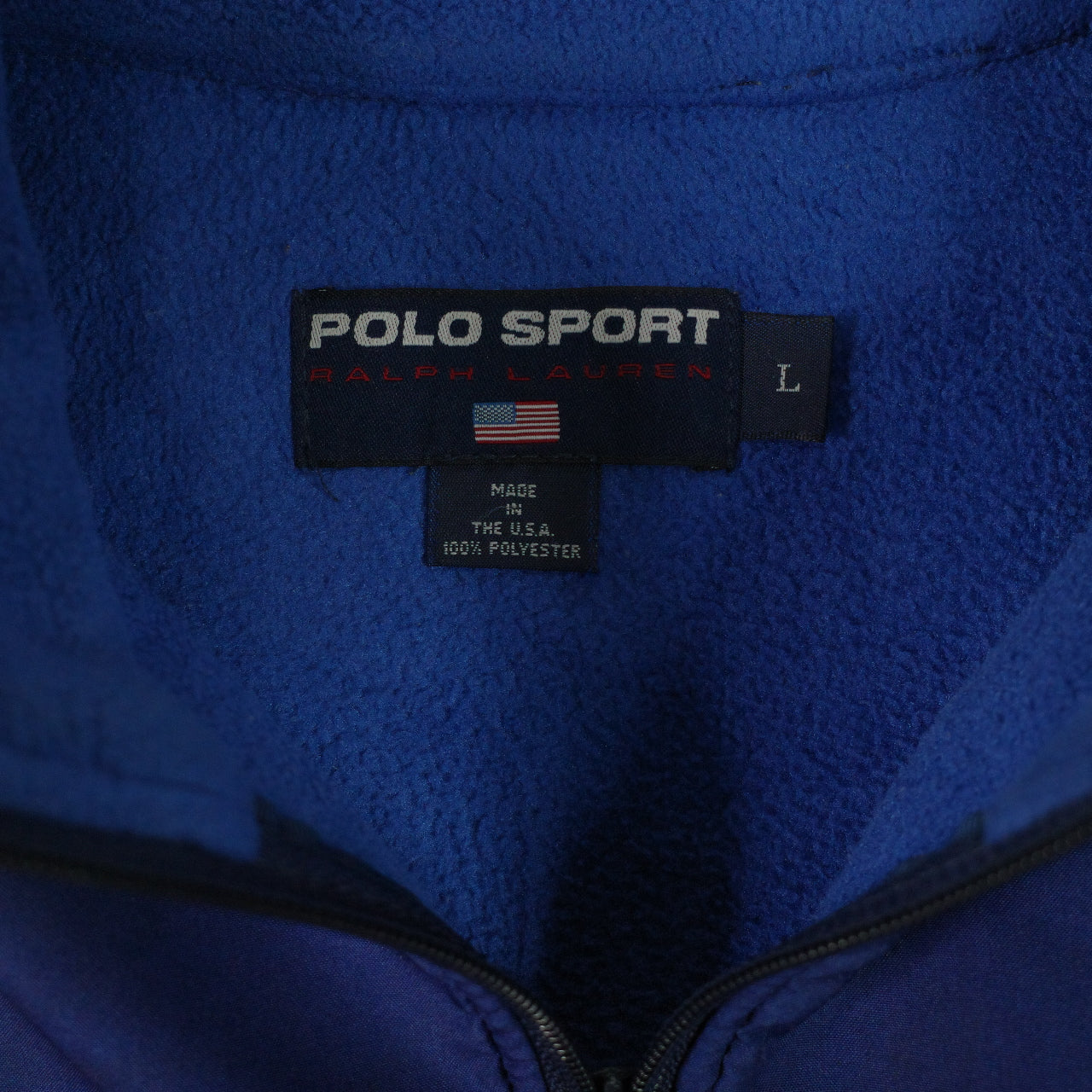 Vintage Polo Sport Ralph Lauren Pepsi Cycling Jacket Fleece Lined RARE Mens Medium