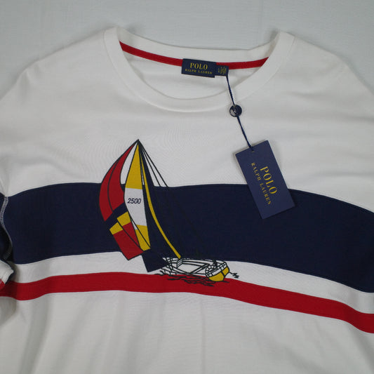 Polo Ralph Lauren CP RL 93 Sailboat 2500 Yacht White Sweater Crewneck Mens Large NWT
