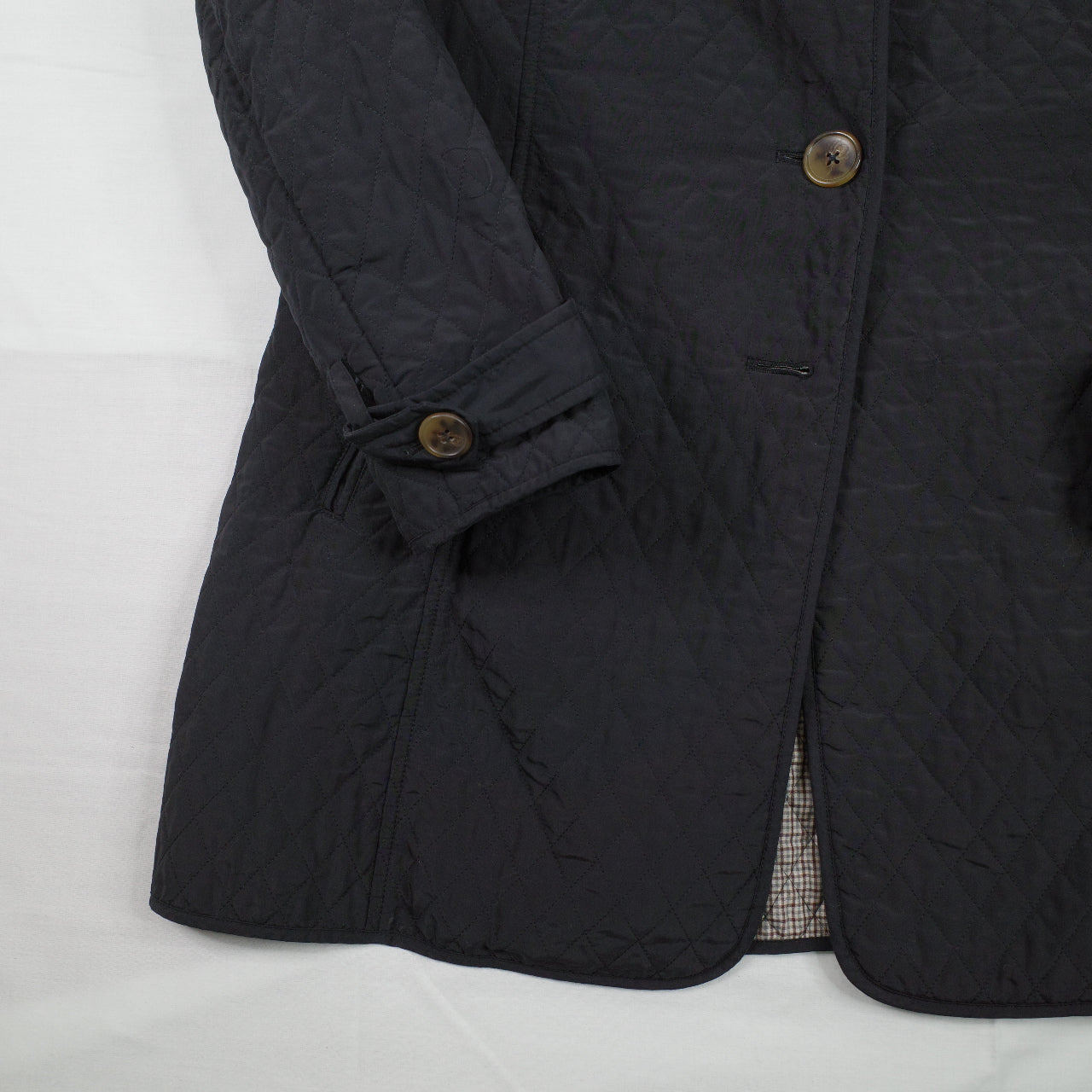 Max Mara Vintage Quilted Black Jacket Missing Buttoms Size 14