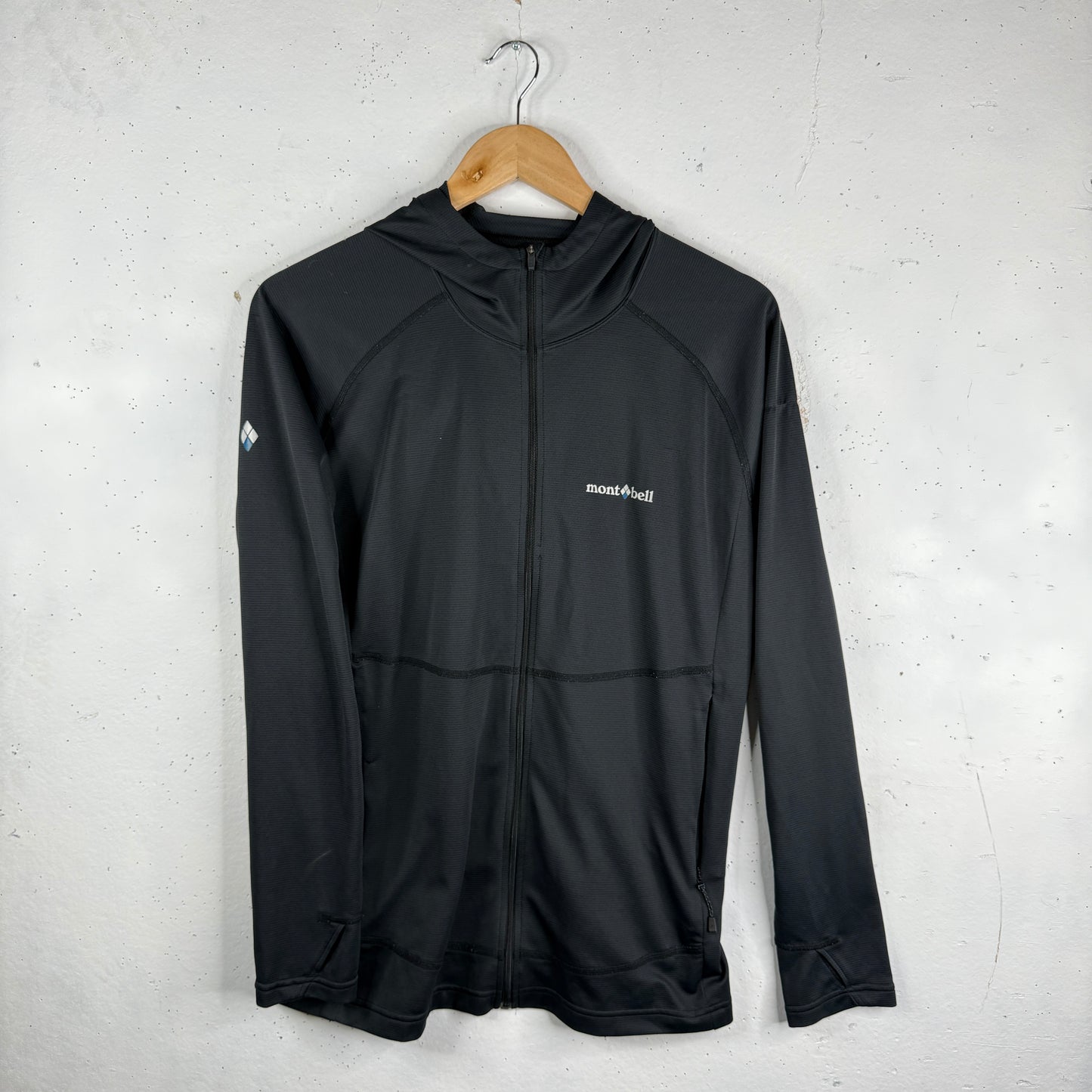 Montbell Light Running Hooded Full Zip Grey Jacket Mens Medium