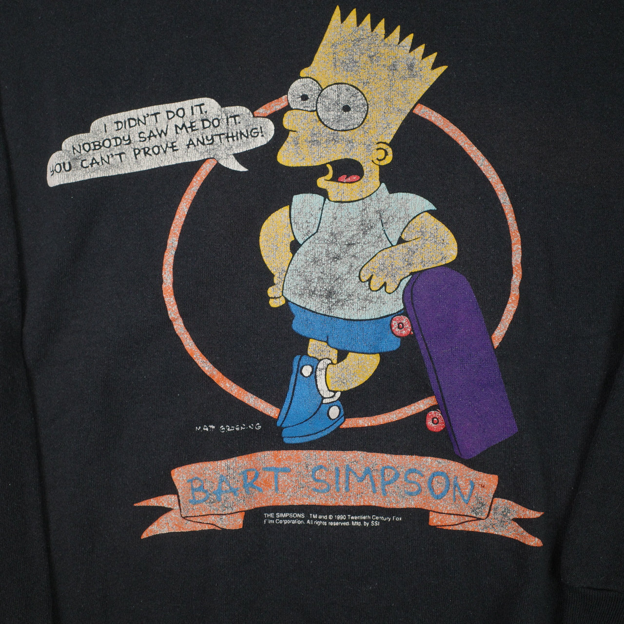 Vintage The Simpsons Bart Simpson Sweater Crewneck Mens Medium print cracking