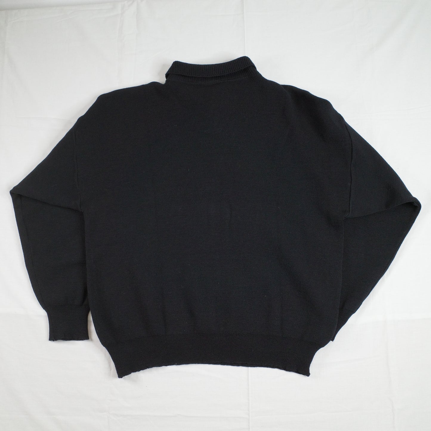 Vintage Coogi 80's Black Wool Cuggi Quarter Button Sweater Black Mens Medium