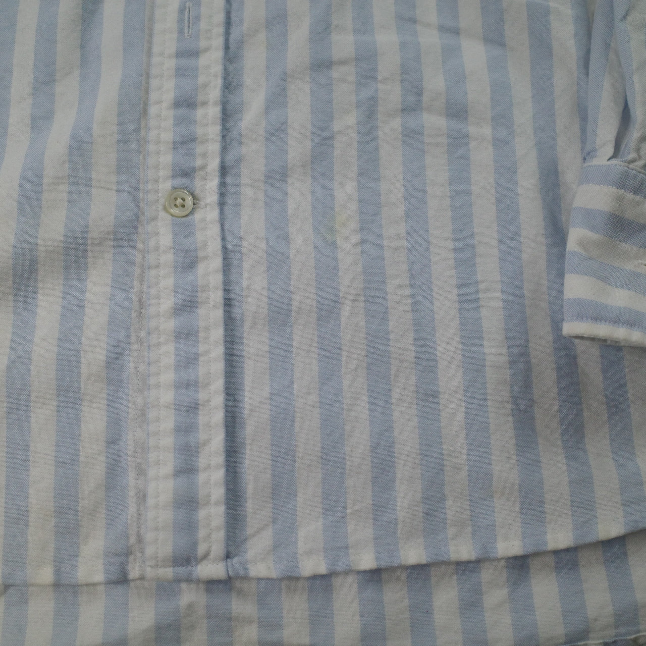 Gant Oxford Banker Blue White Stripe Cotton Button Up Mens 2XL