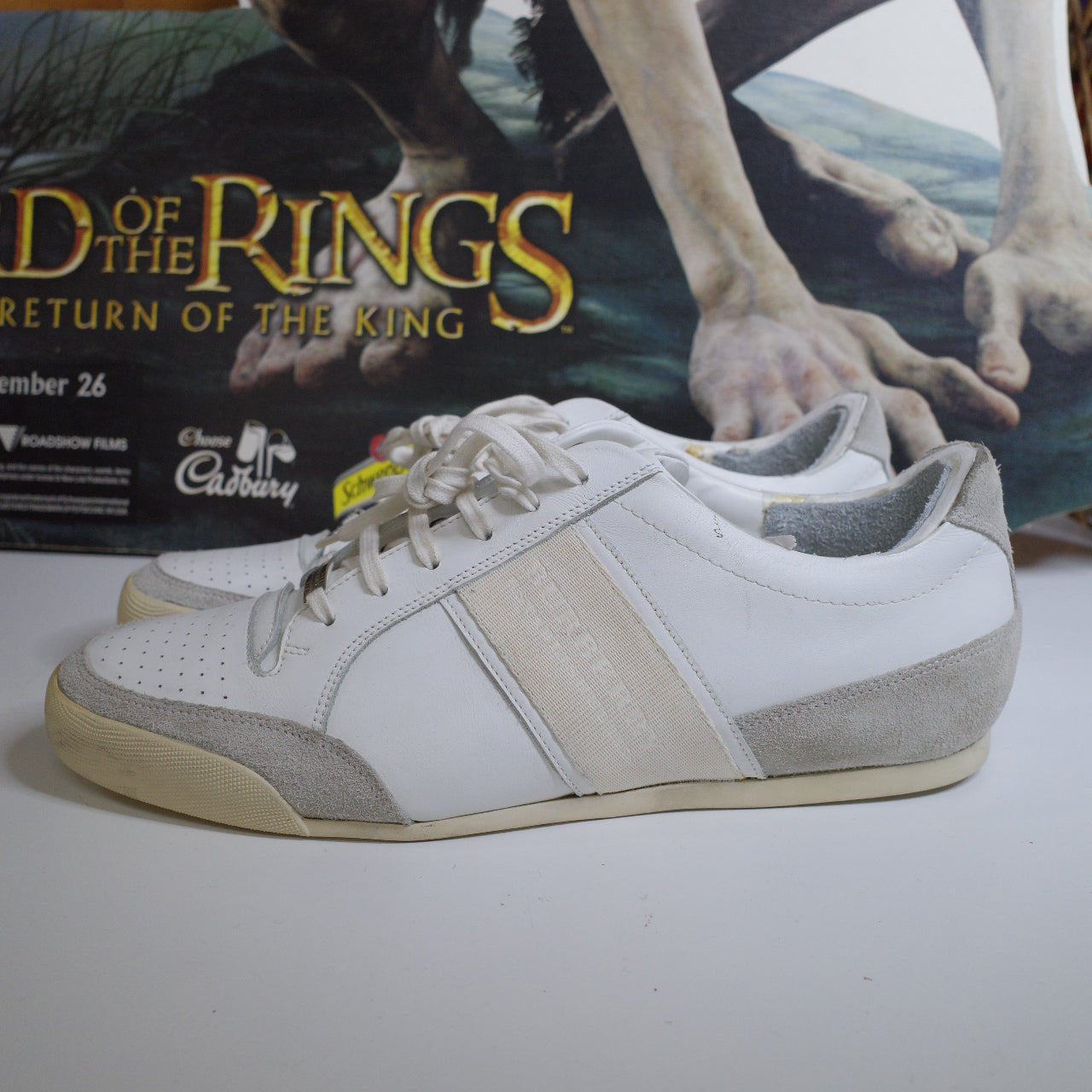 Burberry Suede Leather White/Grey Trainers EU 44 US11