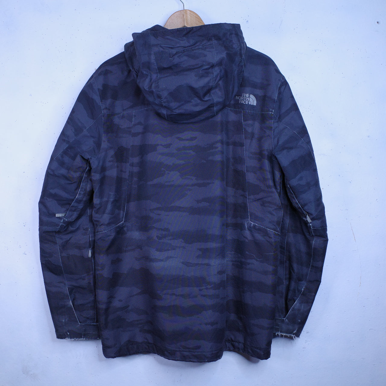The North Face Black Camo Full Zip Waterproof Jacket Men's Medium Dryvent