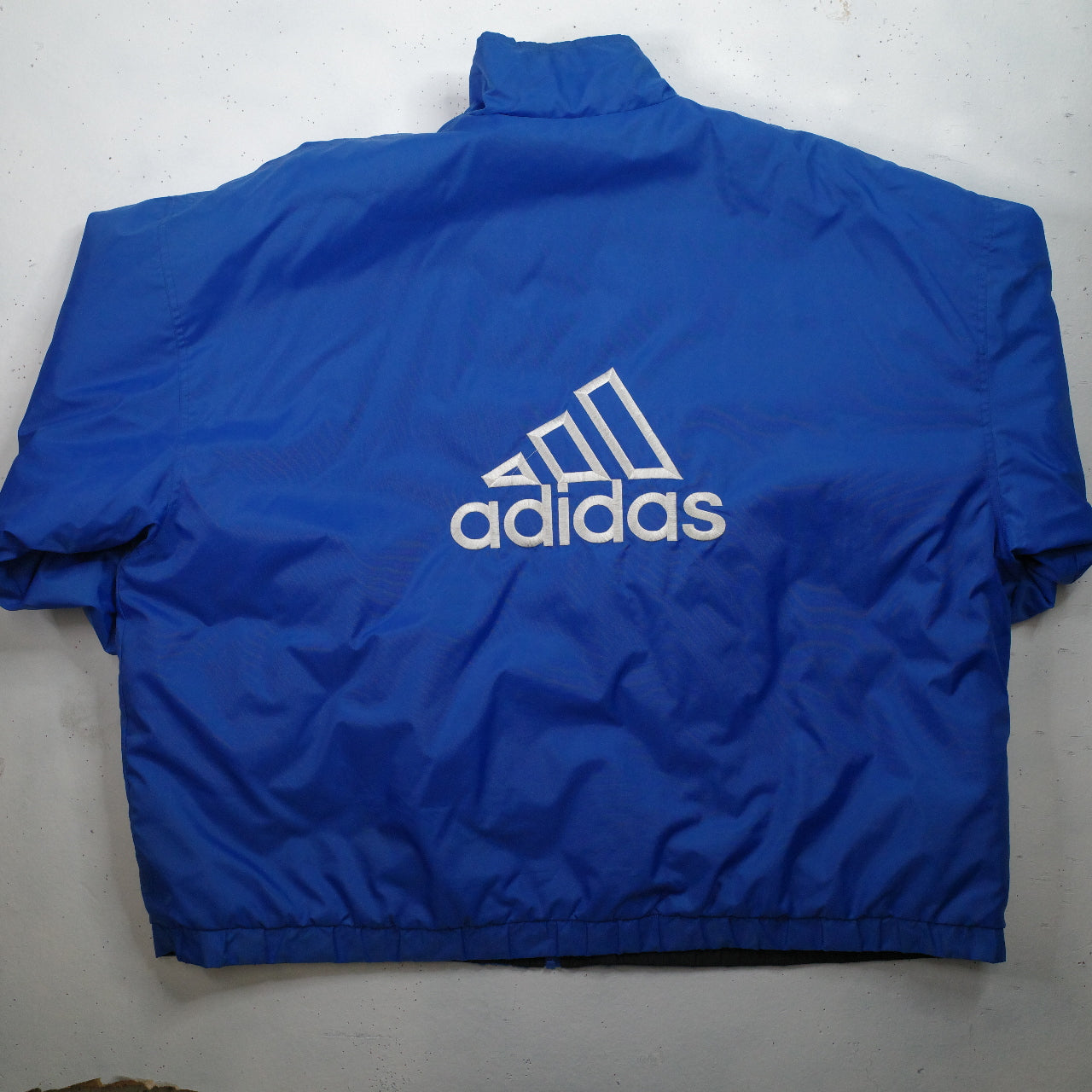 Vintage Adidas Puffer Jacket Size XL Blue Black Reversible 90s Y2K