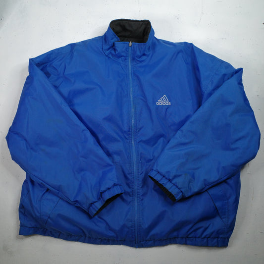 Vintage Adidas Puffer Jacket Size XL Blue Black Reversible 90s Y2K