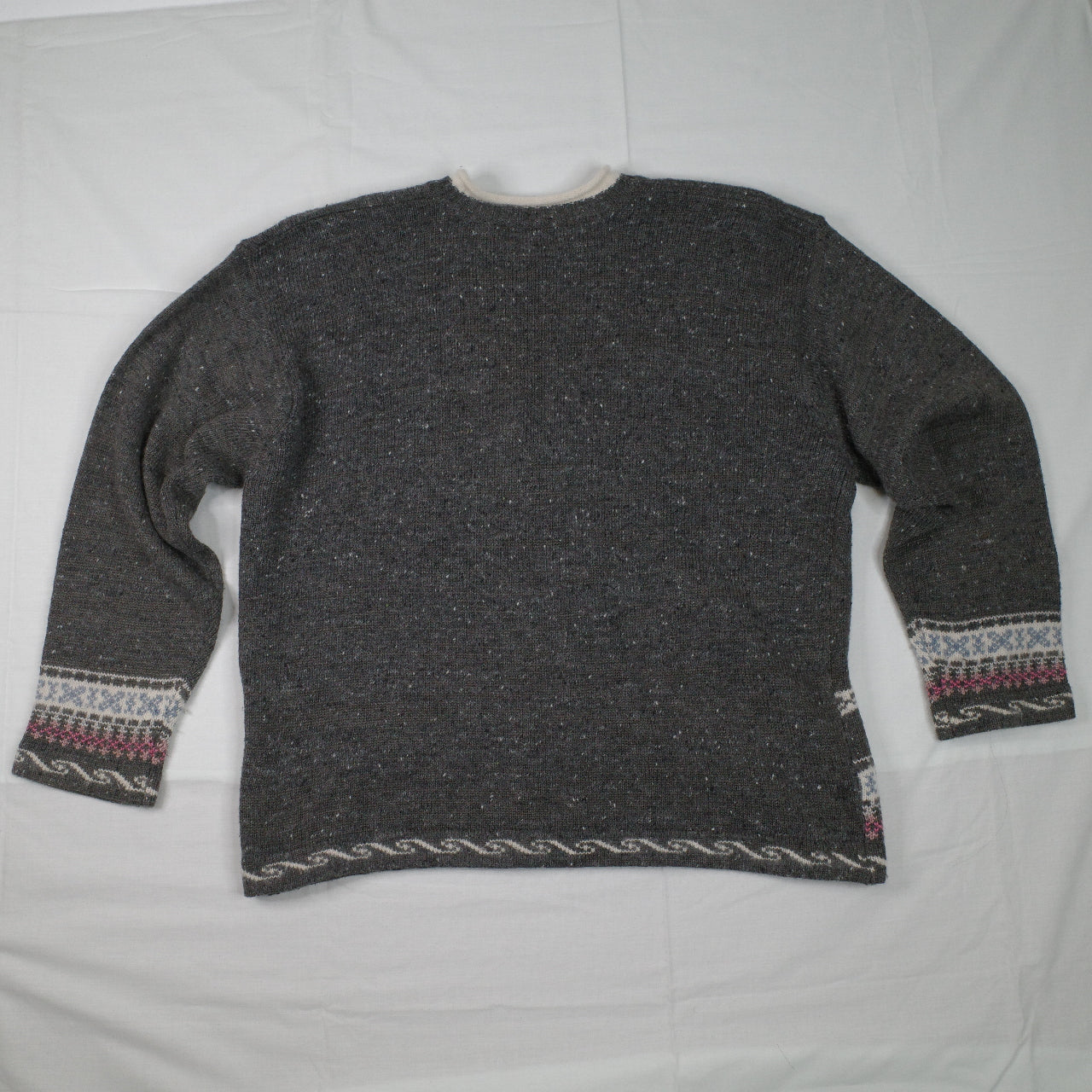 RAAM 90's Acrylic Wool Angora Farmer Love Floral Knit Sweater Cardigan Women's XL