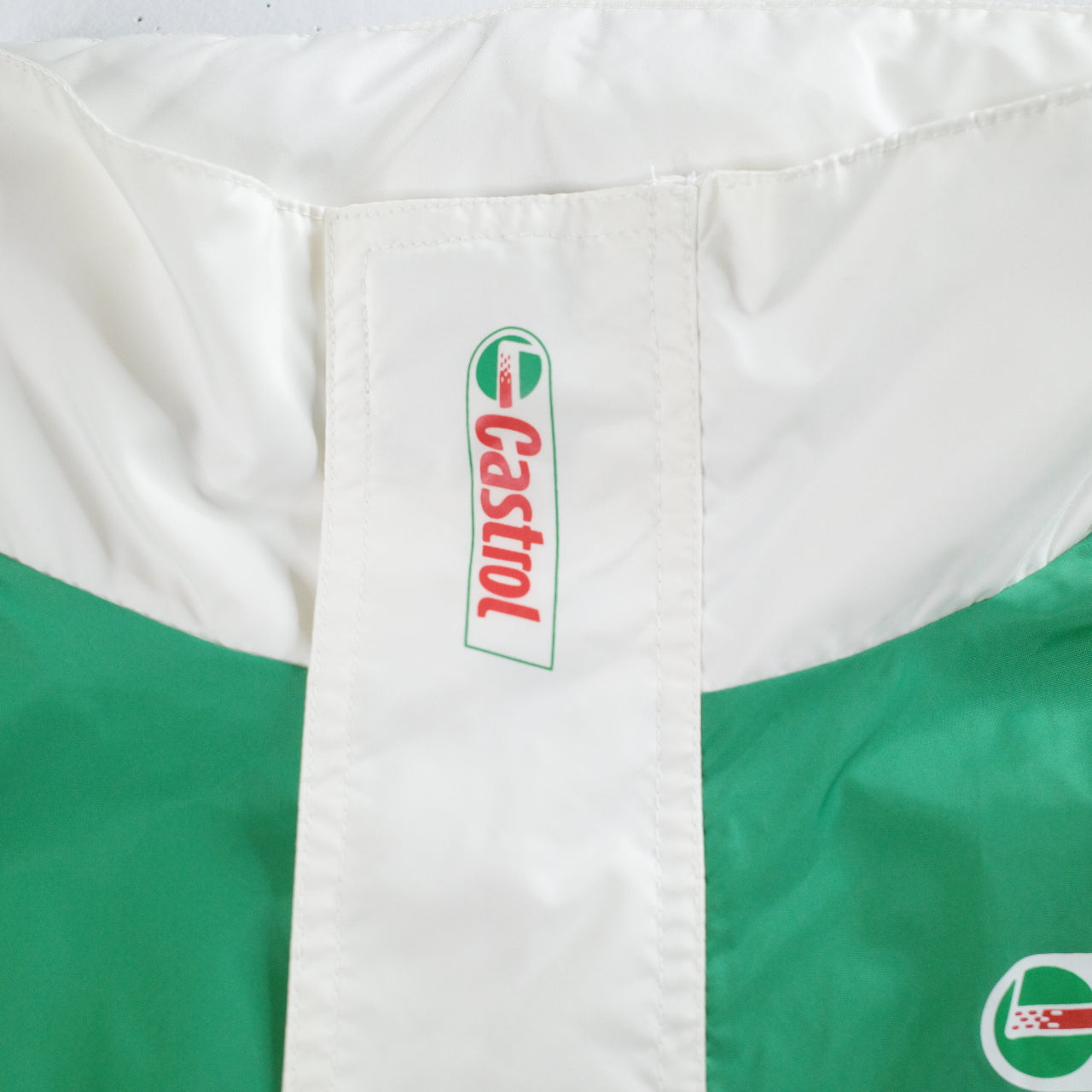 Vintage Castrol Racing Jacket Full Zip Green White Mens XL