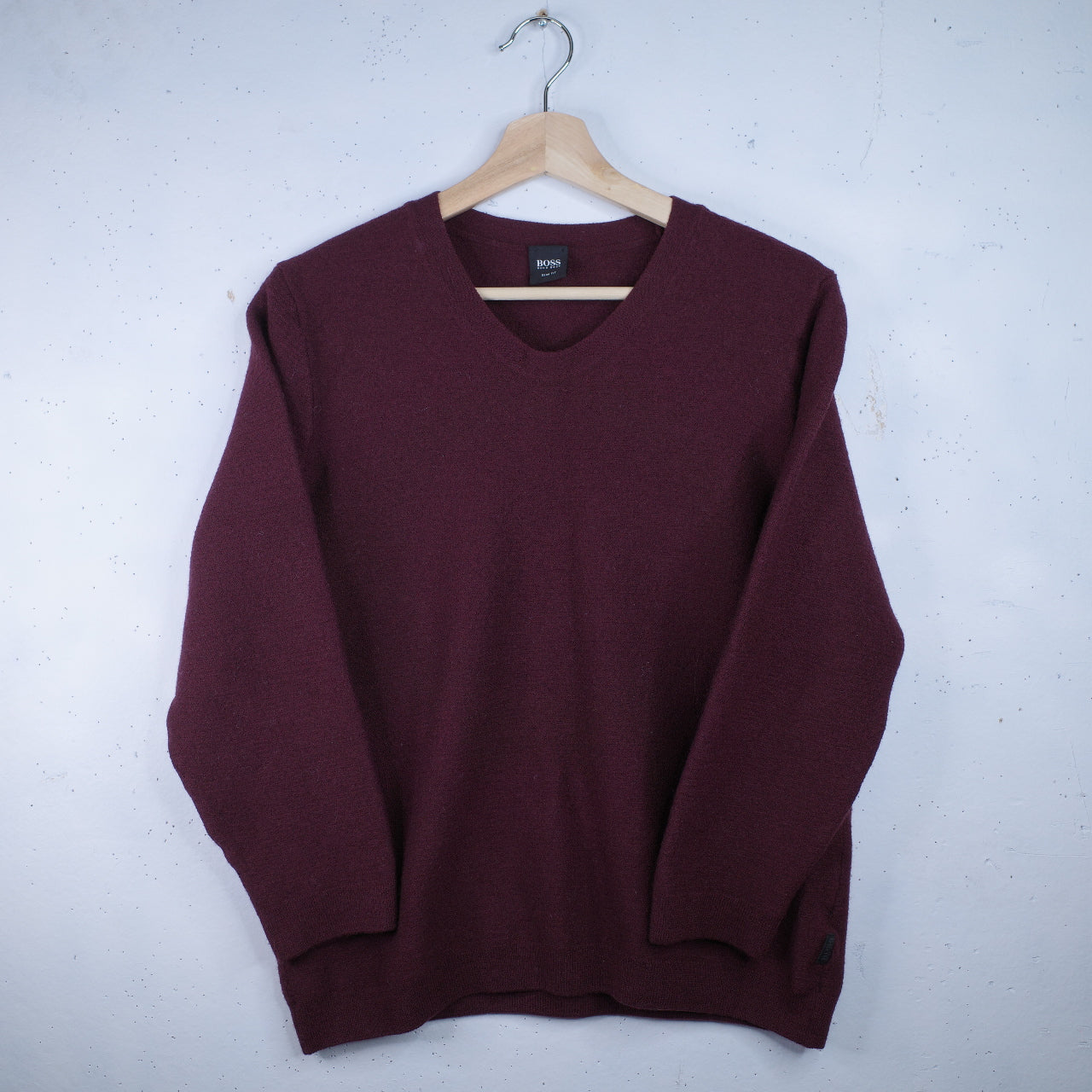 Hugo Boss Slim Fit Wool Maroon Sweater Women's XXL