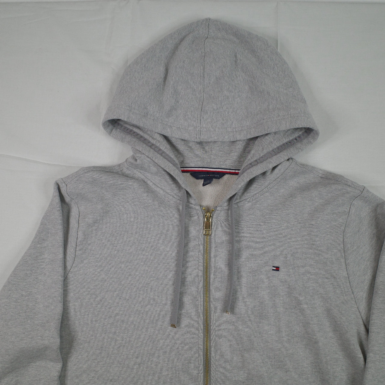 Tommy Hilfiger Grey Zip Up Hoodie Cotton Men's XXL