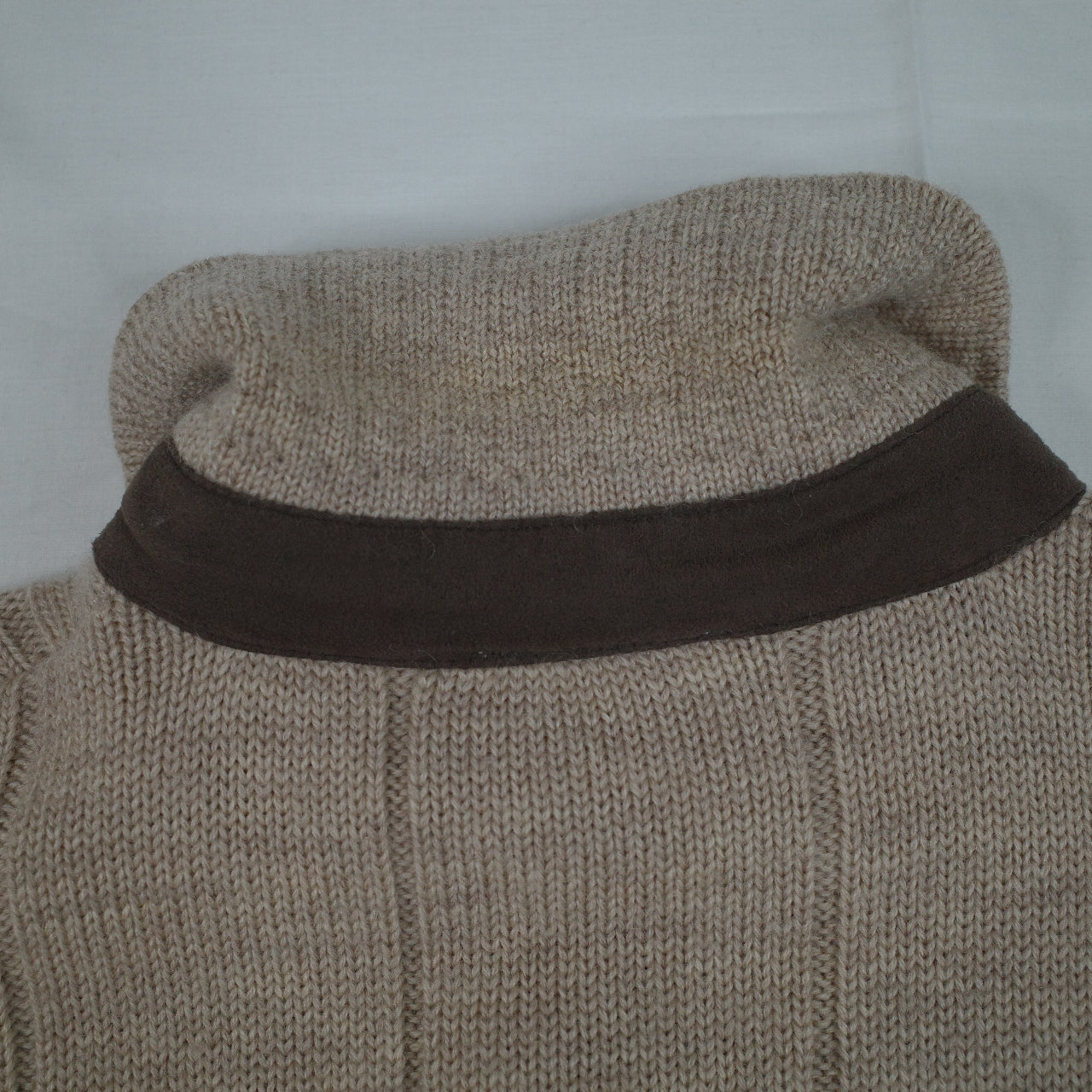 Sovrano Pure Wool Knit Australian Made 90's Collared Light Brown Sweater Men's Large