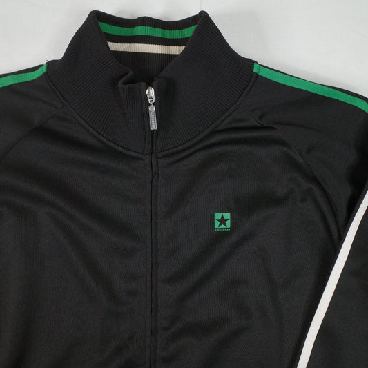 Vintage Converse Black Green Embroidered Spell Out Track Full Zip Jacket Mens XL