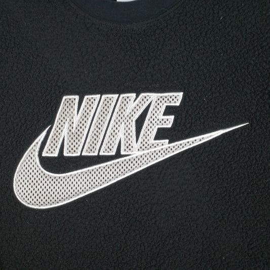 Nike Sportswear Essential Black Sherpa Fleece Sweatshirt Crewneck Mens Size XS