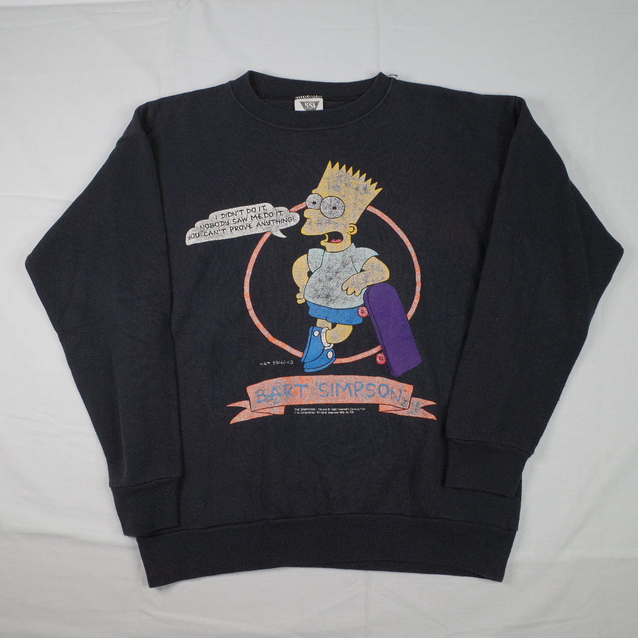Vintage The Simpsons Bart Simpson Sweater Crewneck Mens Medium print cracking